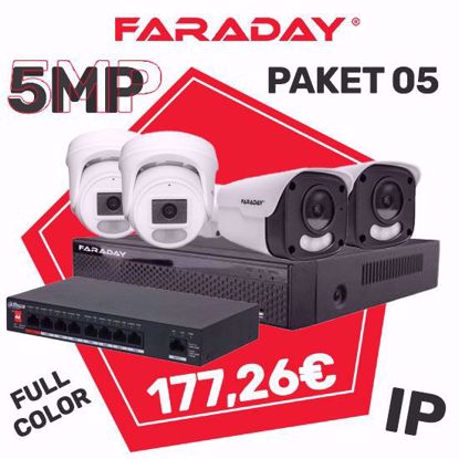 Paket 5 IP Faraday VN 2+2 kamere 5MP switch 8port NVR 9CH
