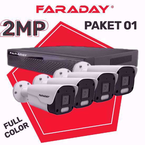 Paket 1 HD Faraday VN 4 bullet kamere 2MP XVR 4CH
