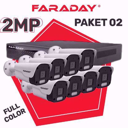 Paket 2 HD Faraday VN 8 bullet kamera 2MP XVR 8CH