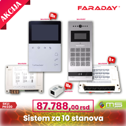 Paket Interfonski video sisitem Faraday za 10 stana