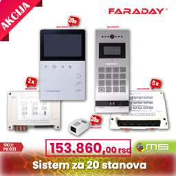 Paket Interfonski video sisitem Faraday za 20 stana