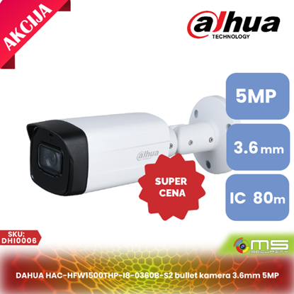 DAHUA HAC-HFW1500THP-I8-0360B-S2 bullet kamera 3.6mm 5MP