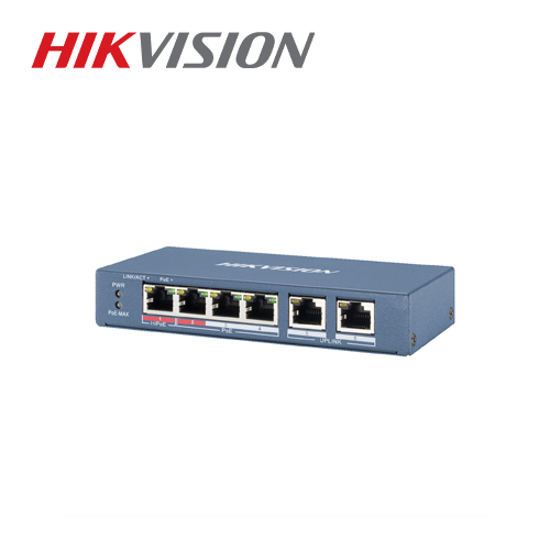 HikVision DS-3E0106HP-E PoE switch 4-portni (4+2) pametno upravljivi megabitni PoE svic