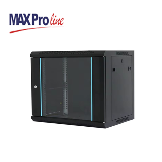MAXPRO LINE Rack orman nazidni, 9U, 600x600, staklena vrata
