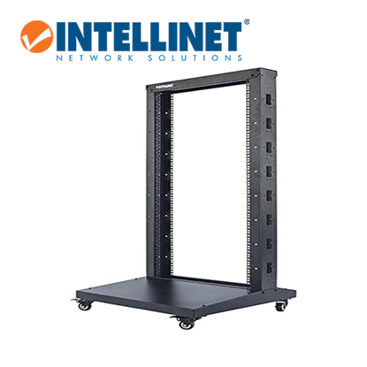 INT 19" 2 Post Open Frame Rack 26U Flatpack Black-01