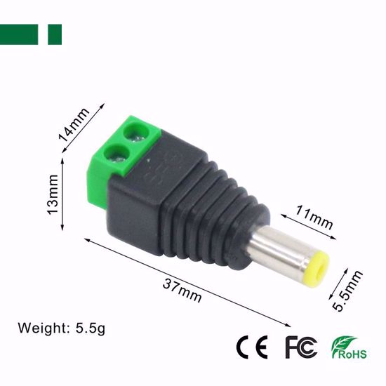 CasView CBN-015-2 DC Muski konektor sa srafovima (5.5 × 2.1 mm, bez lemljenja)