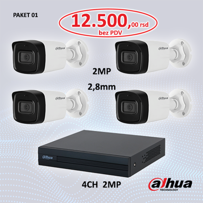 PAKET HD Dahua 4 kamere 2MP,2,8mm + XVR 4CH 2MP-01 PAKET HD Dahua 4 kamere 2MP,2,8mm + XVR 4CH 2MP-01