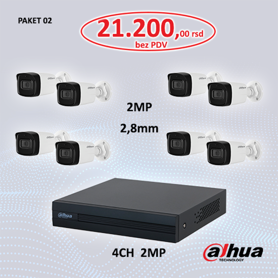 PAKET HD Dahua 8 kamera 2MP,2,8mm + XVR 4CH 2MP-01