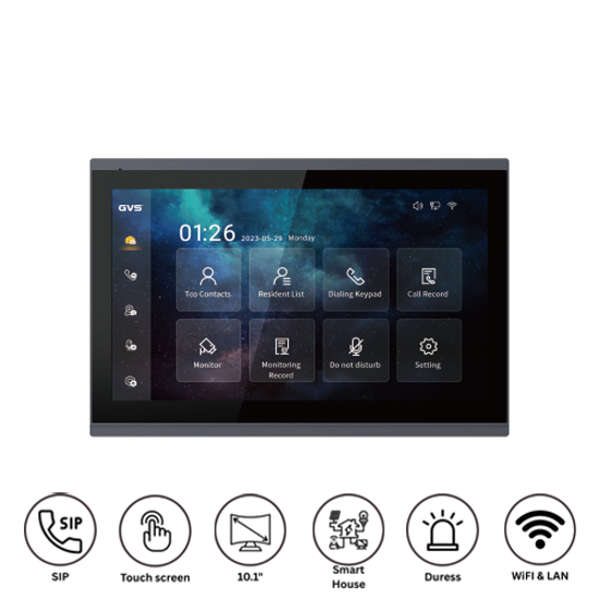 Hippo SIA02 Digitalni interfonski unutrašnji monitor 10.1" Touch ekran SIP Wi-Fi IP nadzor Smart Home