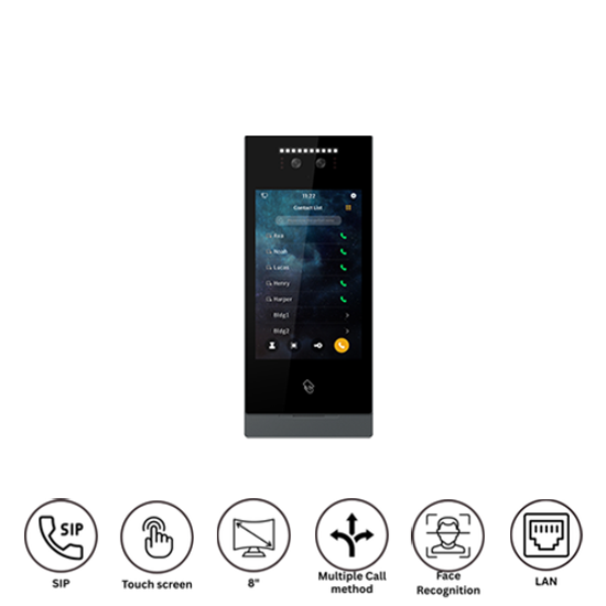 Hippo SO801-P48 Spoljna interfonska jedinica 8" IPS, 2MP kamera, PoE, prepoznavanje lica, sa instalacionom kutijom