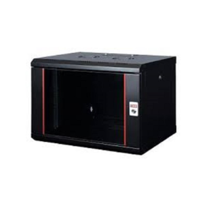 Nazidni ormar 6U dim.600x450mm ,staklena vrata,crni,100kg FP