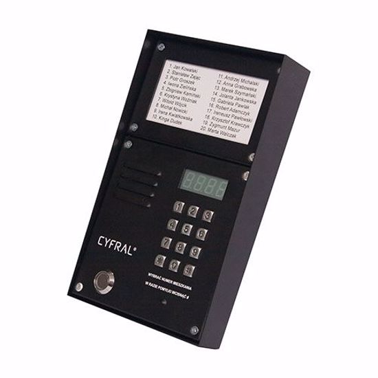 Slika od Pozivna tabla "eura"  CYFRAL Z-2000PN BLACK za 255 apartmana u kompletu sa modulima PC-2000D (panel frame),  LM-1000 (panel za listu stanara) i citacem RFID kartica