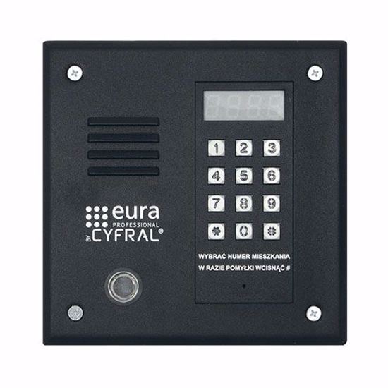 Slika od Pozivna tabla "eura"  CYFRAL PC-1000D Black sa ugradjenom digitalnom elektronikom za 255 apartmana i citacem RFID kartica