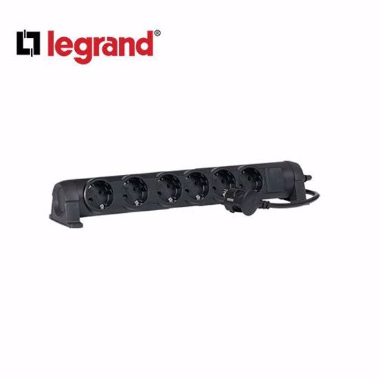 Slika od LEGRAND produžni kabl sa 6 uticnica, crni, 1.5m