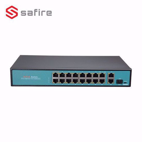 Safire SD1916-F-300-HIPOE switch 16+2 porta +1 SFP