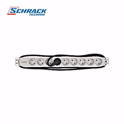 Slika od Schrack 19 Napojna letva, 9xSchuko, Profile ALU 1U,3m-kabl, RAL7035 IU070114-3