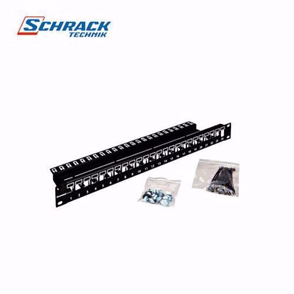 Schrack TOOLLESS LINE- 19 Patch panel za 24 modula,1HU, crni,ECO HSER0240SP